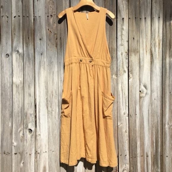 Free People Diana Cotton Apron Dress size M - Picture 3 of 5